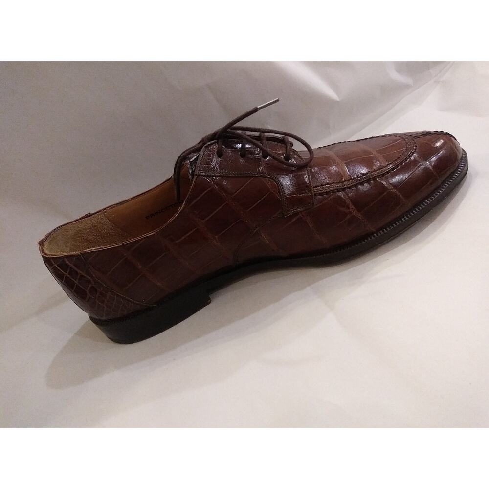 MENS MEZLAN PRINCETON CASUAL/FORMAL GENUINE ALLIGATOR BROWN SHOES SIZE 8.5 M - Picture 5 of 12